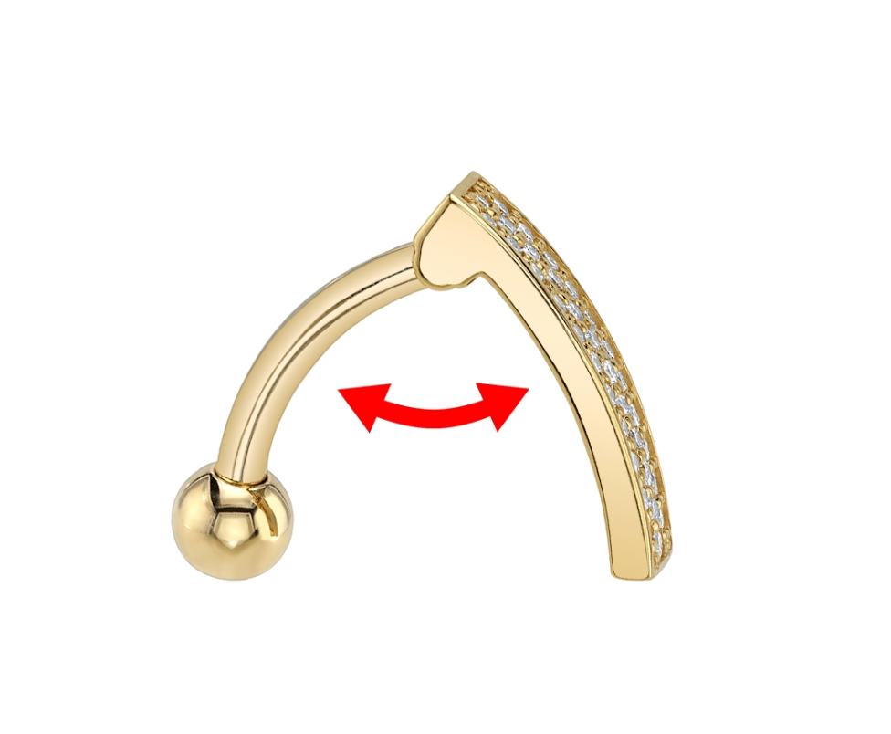 BVLA - Kenari - Comfort Fit Curved Barbell with Diamonds
