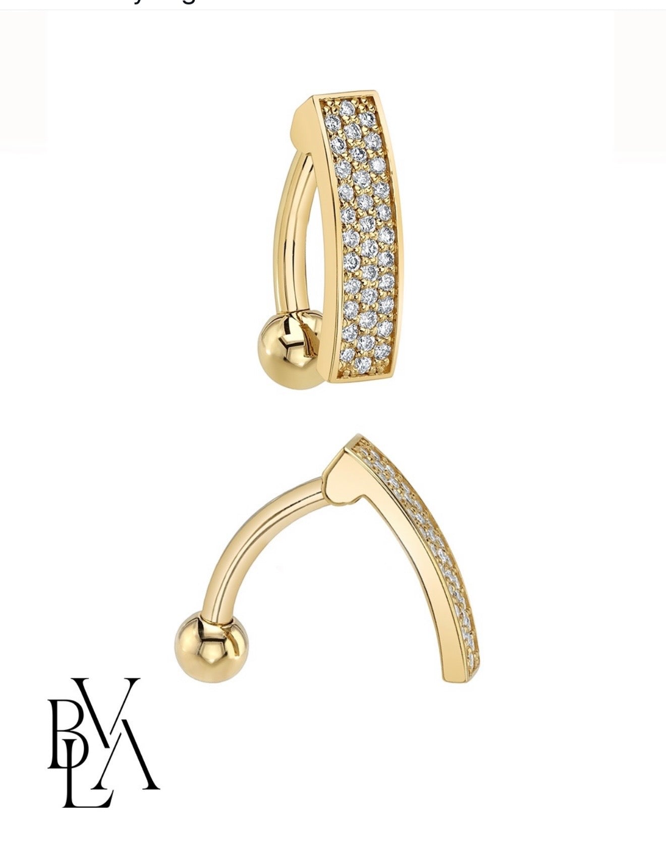 BVLA - Kenari - Comfort Fit Curved Barbell with Diamonds