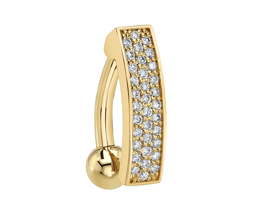BVLA - Kenari - Comfort Fit Curved Barbell with Diamonds