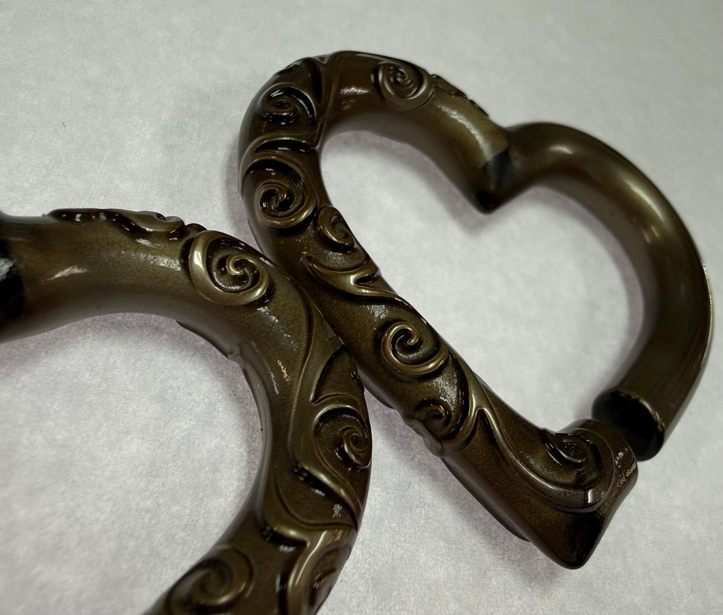 Carved Electrum Glass Small Hearts by GlassHearts Studio