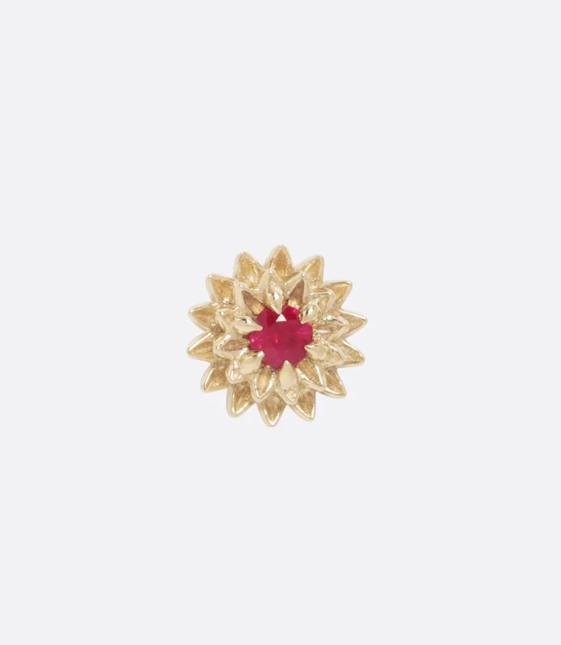 Dahila Threadless End w/ Ruby by Tether