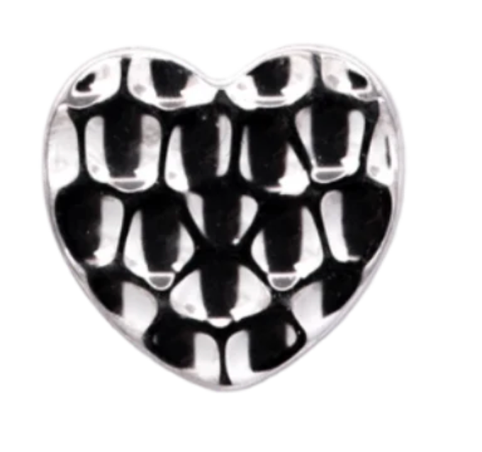 Hammered Heart Titanium by Junipurr