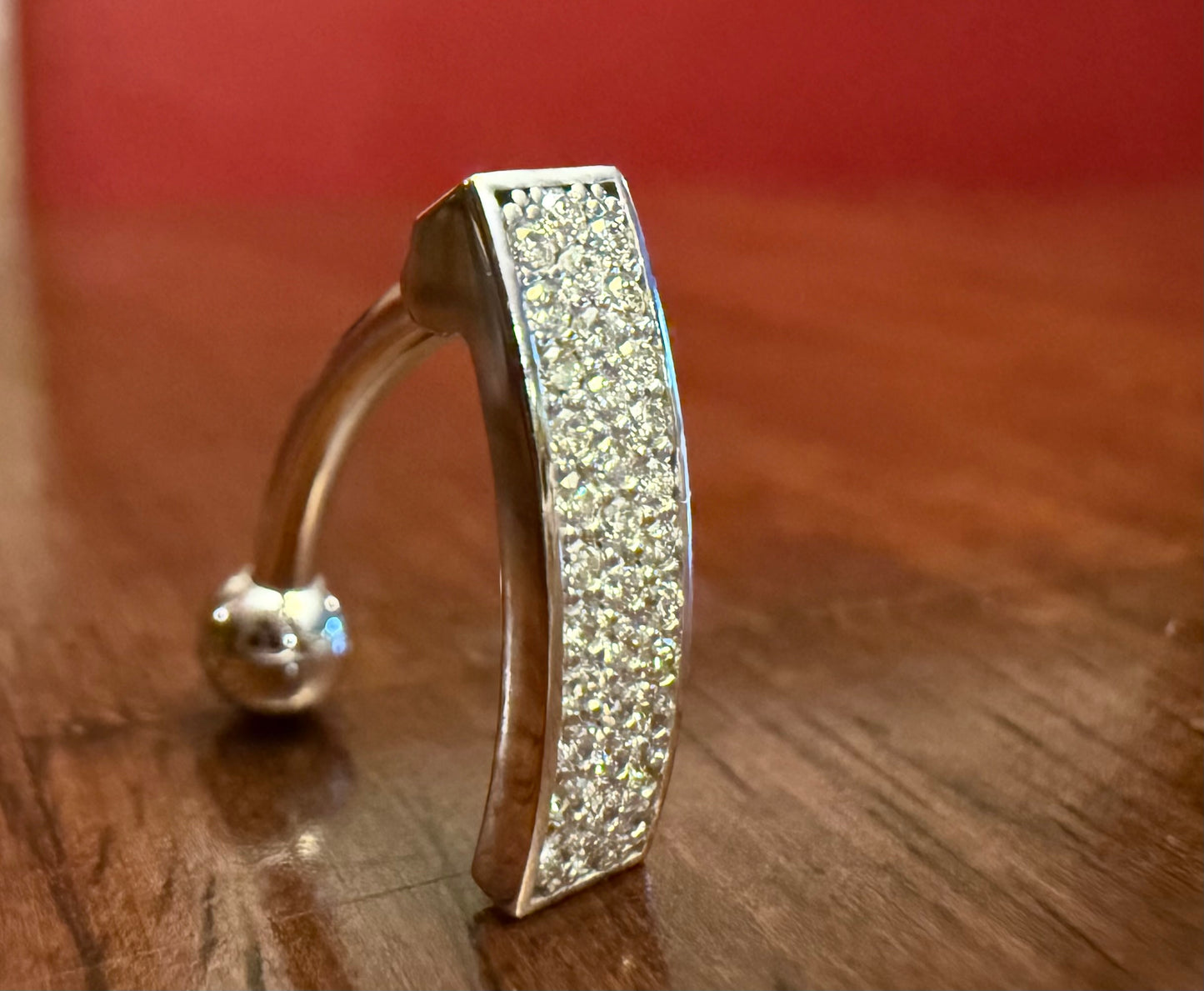 BVLA - Kenari - Comfort Fit Curved Barbell with Diamonds