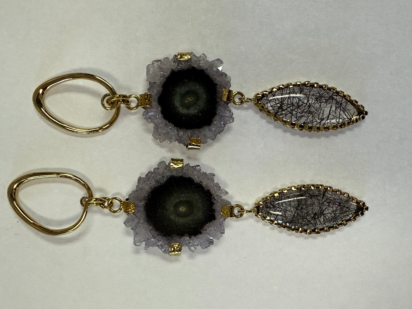 Stalactite & Tourmalated Quartz Ear Weights from Diablo Jewelry